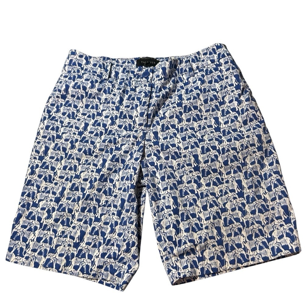 Talbots Blue Bermuda Shorts with Elephants size 6P
